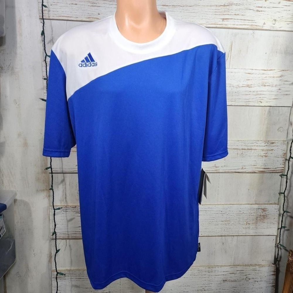 Adidas blue and white short sleeve t-shirt a16 xl